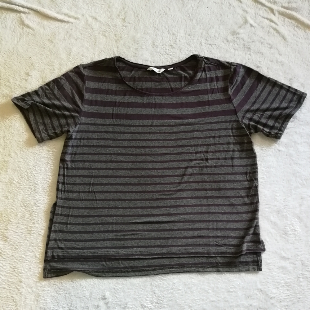 Reitmans Striped High Low Crop Top
